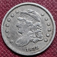 1835 Capped Bust Half Dime 5c Early Silver High Grade XF + #103038
