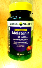 Spring Valley Melatonin 10mg Extra Strength Sleep Support, 120 Tablets Exp 10/28