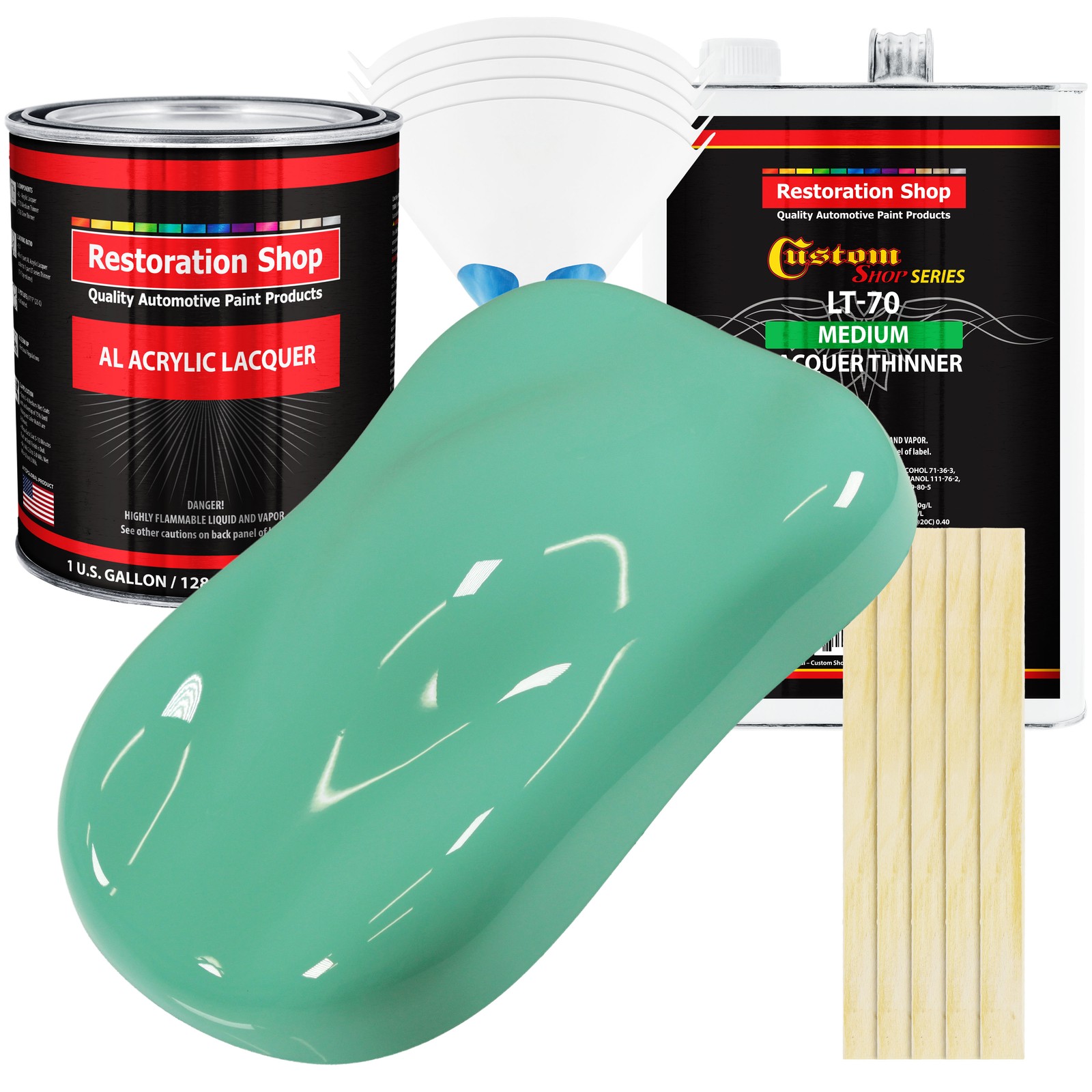Light Aqua Acrylic Lacquer Gallon Auto Paint Kit with Medium Thinner