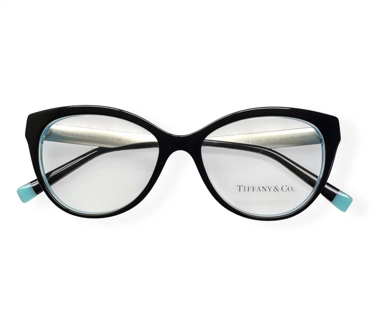 Tiffany 8/1まで Tiffany & Co Eyeglasses Glasses TF 2180 8274 Black on Blue 52mm