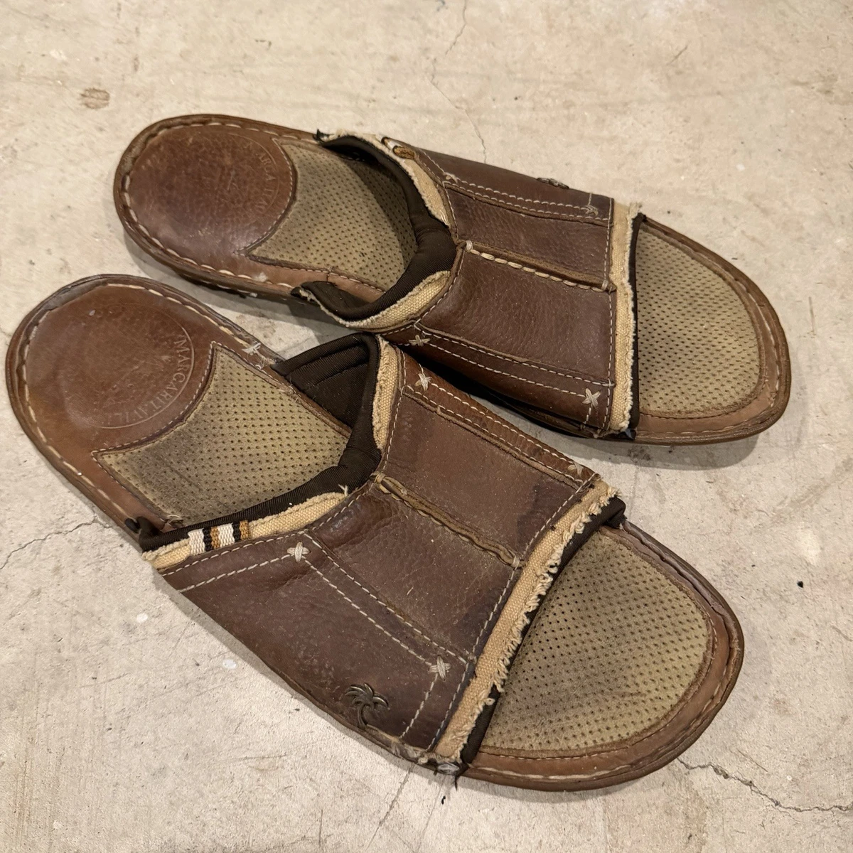 PORTER & ASH Mens Brown Leather Double Buckle Cork Footbed Slide Sandals 12M NWT Men main image 3
