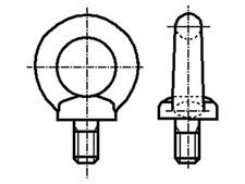 M6/BN258 ~ISO3266 3457970 Eye Bolt M6x12 1 Head: Ring Steel Zinc DIN 580 ISO