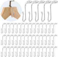 50PCS Stainless Steel Hanger Connector Hooks Space Saving Closet Extenders