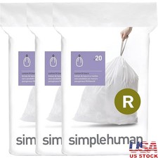 Durable Trash Can Liners Heavy Duty Drawstring Waste Bags 10L 60 Count New
