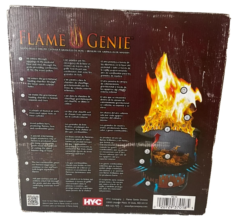 Flame Genie FG-16 Aleación de Acero Madera Pellet Fogata Negro Moderno - Envío Gratis Foto 4 de 4