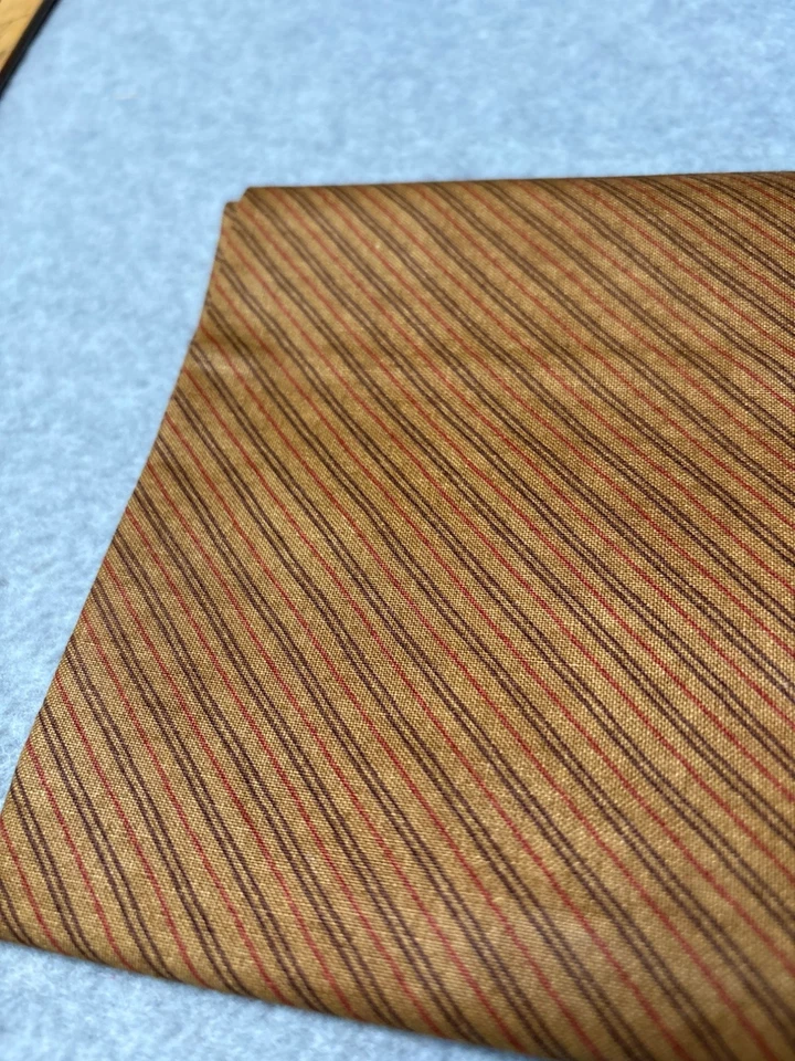Moda Fabrics Pattern #643 Brown & Red Striped Cotton Fabric 1/4 yard x 44" Quilt - Image 3 of 4
