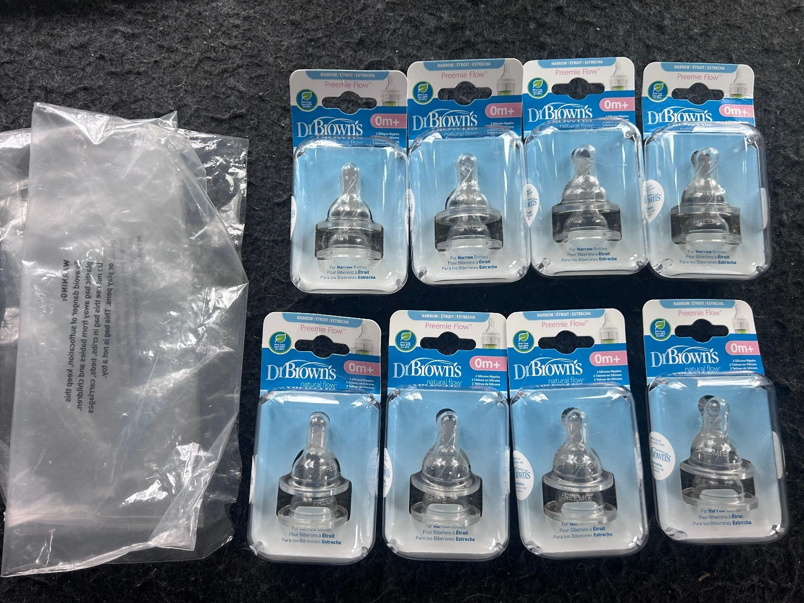 16 Dr. Brown's Preemie Flow, Narrow Silicone Nipples 297 Natural Flow