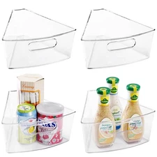 Oubonun Lazy Susan Organizers Set of 4, 10.2”x 9.4”x 4” Plasti