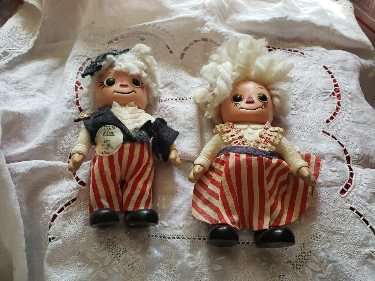 Raggedy D's Miniatures Ann and Andy Bank Indiana Collectible