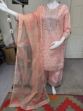 Pakistani/indian Cotton Embroidered Party Wear Dress/cotton Party Wear