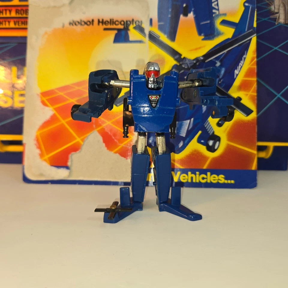 GoBots Flip Top Navy Helicopter MR-40 1984 Action Figure with Package Cardback - Image 2 of 4
