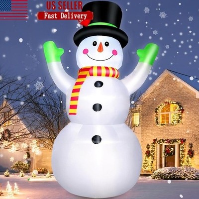 10ft Christmas Inflatable Snowman Yard Decor W/ Lights Holiday Decoration New