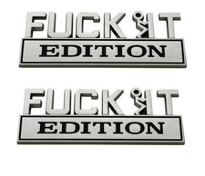 2x Fck-it Edition Emblem Badge 3d Sticker Decal With Car Truck Chrome Black 2x Fck-it Edition Emblem Badge 3d Sticker Decal With Car Truck Chrome Black