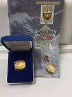 1969 New York Mets World Series Press Pin Balfour Box Coa & Papers