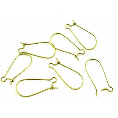 300 Earwires Gold Tone Alloy Ear Wire Kidney Hooks 5/8 X 1-1/2 Inch