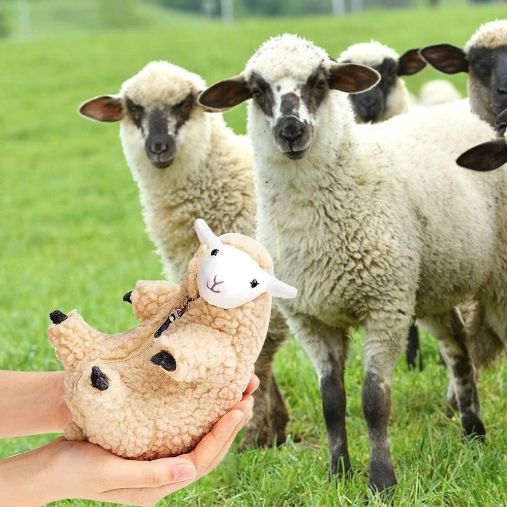Zipper Shearing Sheep Plushies Stuffed Animals Lamb Shape Doll