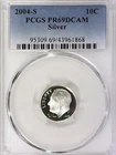 2004-S 10C Roosevelt Dime  PCGS PR69DCAM 90% Silver 22woc0622