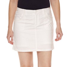 St. John's Bay Cotton Blend White 5" Skort 2P, 4P, 6P, 8P, 10P, 12P, 14P, 16P
