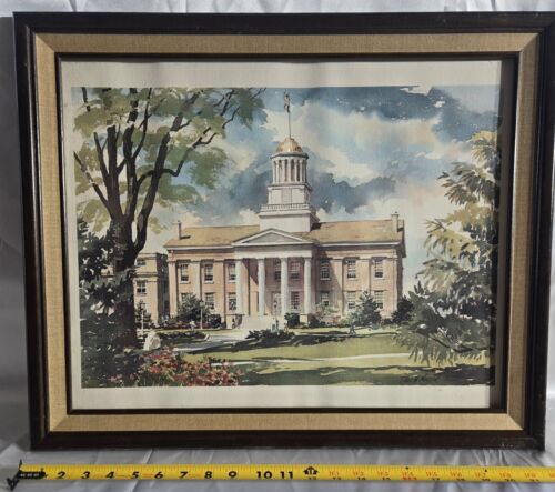 Paul Norton "Old Capitol" of Iowa Watercolor
