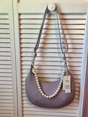Kayla Ava Vegan Purse with Faux Pearl Accent Crossbody