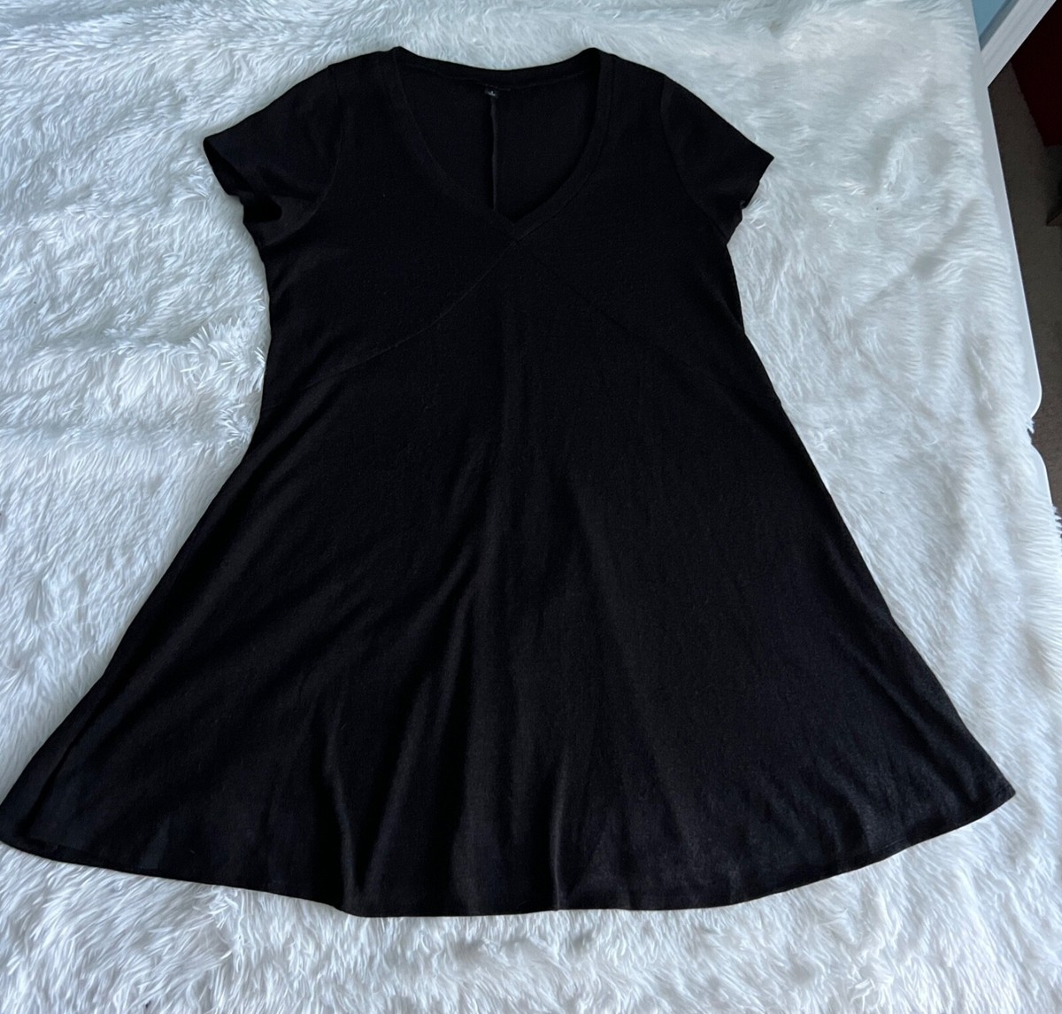 short sleeve black sweater dress Black Short Sleeve Sweater Mini Dress | Womens | XXL (Available in L, XL) | Polyester/Nylon/Viscose