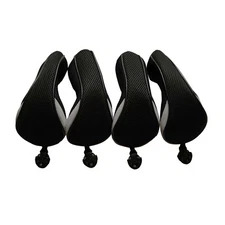 4pcs Black Golf Hybrid Wood Club Covers Meshy UT Rescue Cover Hybrid Head Covers