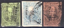 MEX81 MÉXICO 1869 HIDALGO USADO SELECCIÓN FIGURA GRUESA DISTRITO TABASCO