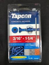 24350 Tapcon 75-Pack 1-1/4-in x 3/16-in Concr...