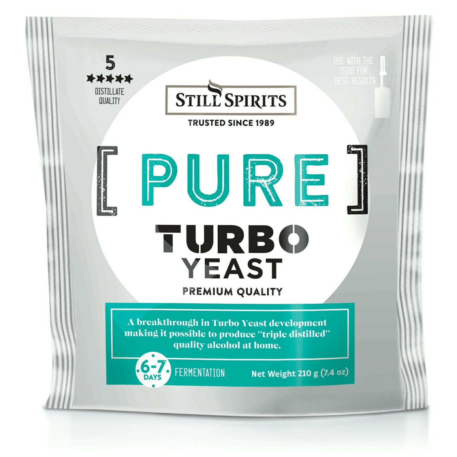 Still Spirits Pure Turbo Hefe 110g dreifach destillierte Qualität