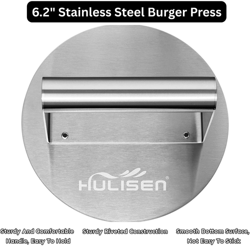 6.2 inch Stainless Steel Burger Press Round Burger Smasher Professional Griddle - 第 1/8 張圖片