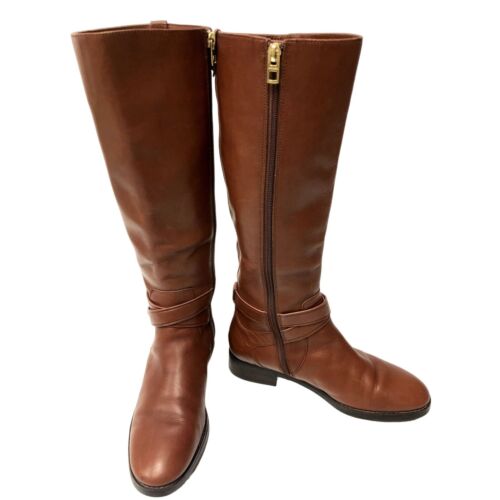 Coach Essex Women Brown Leather TALL Knee High HARNESS Fashion RIDING Boots 8 B - Picture 3 of 16