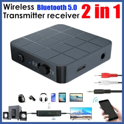Transmisor receptor inalámbrico 2 en 1 Bluetooth 5.0 RCA a adaptador de audio auxiliar de 3,5 mm