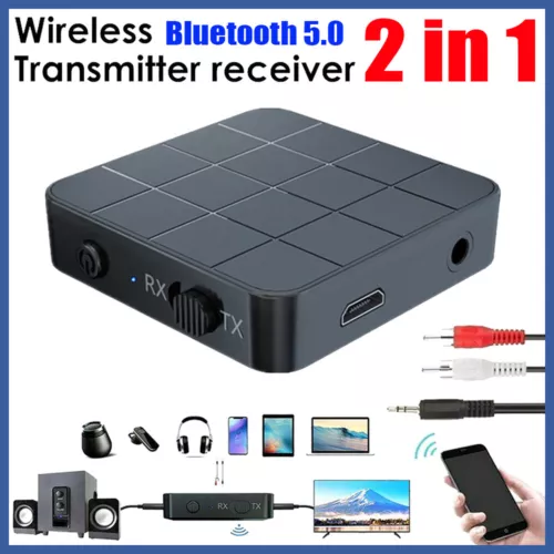 2 in1 Bluetooth 5.0 Wireless Receiver Transmitter RCA To 3.5mm Aux Audio Adapter