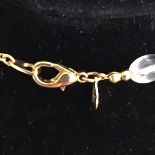 Signed Joan Rivers Clear Lucite Graduated Oval Beads Gold tone Spacers 32 Inches - Picture 7 of 12