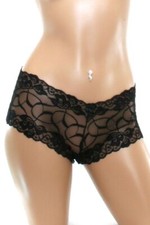 WHOLESALE LOT 60 BLACK BOOTY CHEEKY SHORTS PANTIES UNDERWEAR w/ LACE UP BACK