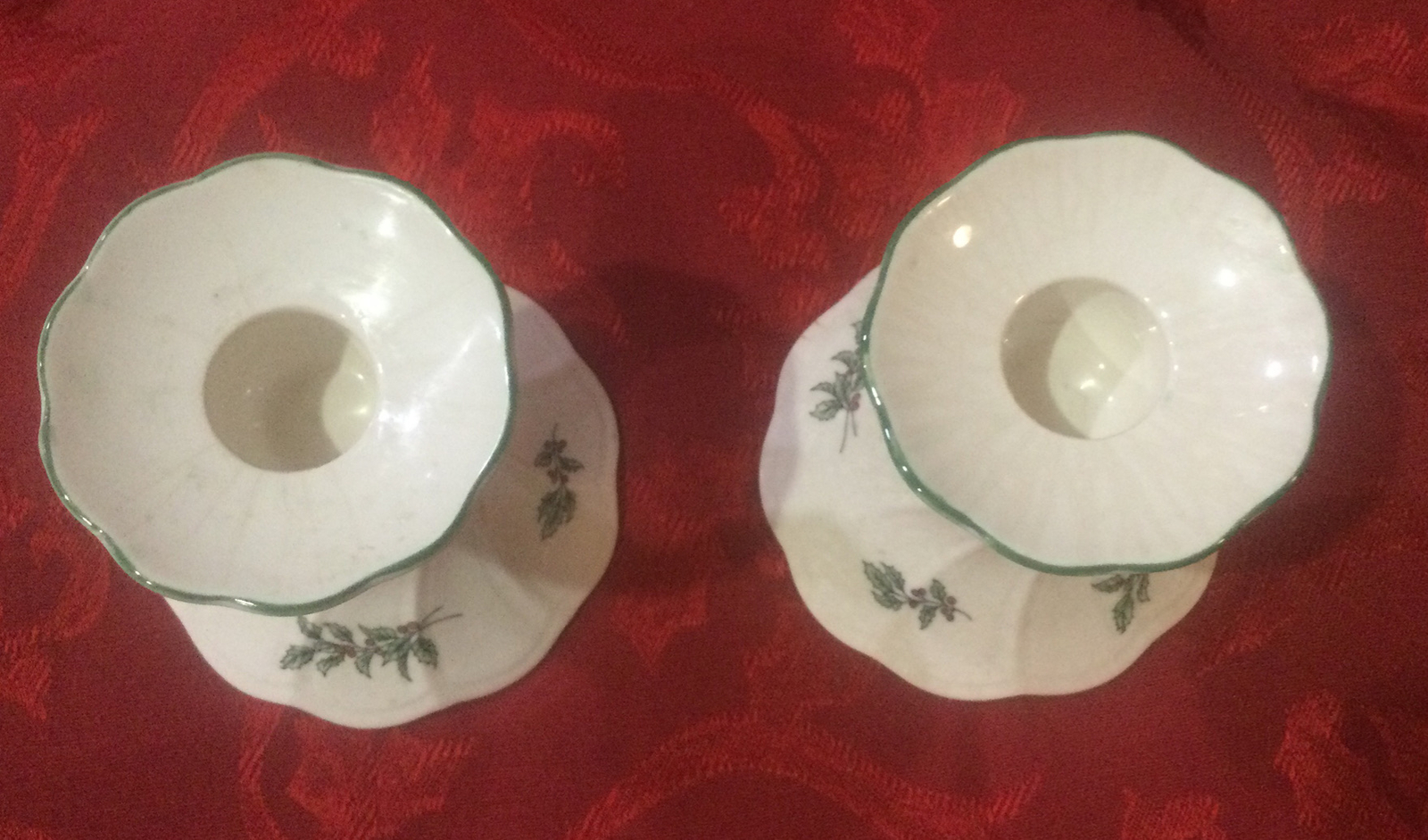 Nikko Happy Holidays Christmas Candle Stick Holders Set Of 2 eBay