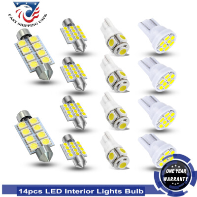 14X White LED Light Interior Package Kit for T10 & 31mm Map Dome  License Plate