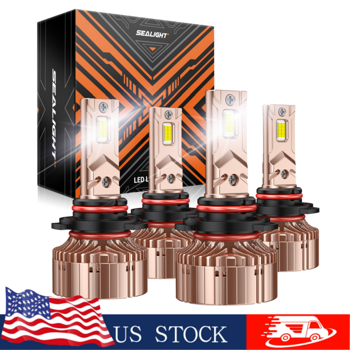 SEALIGHT X6S 9006 HB4 Low Beam 9005 HB3 High Beam LED Headlight Bulbs 4-Pack  