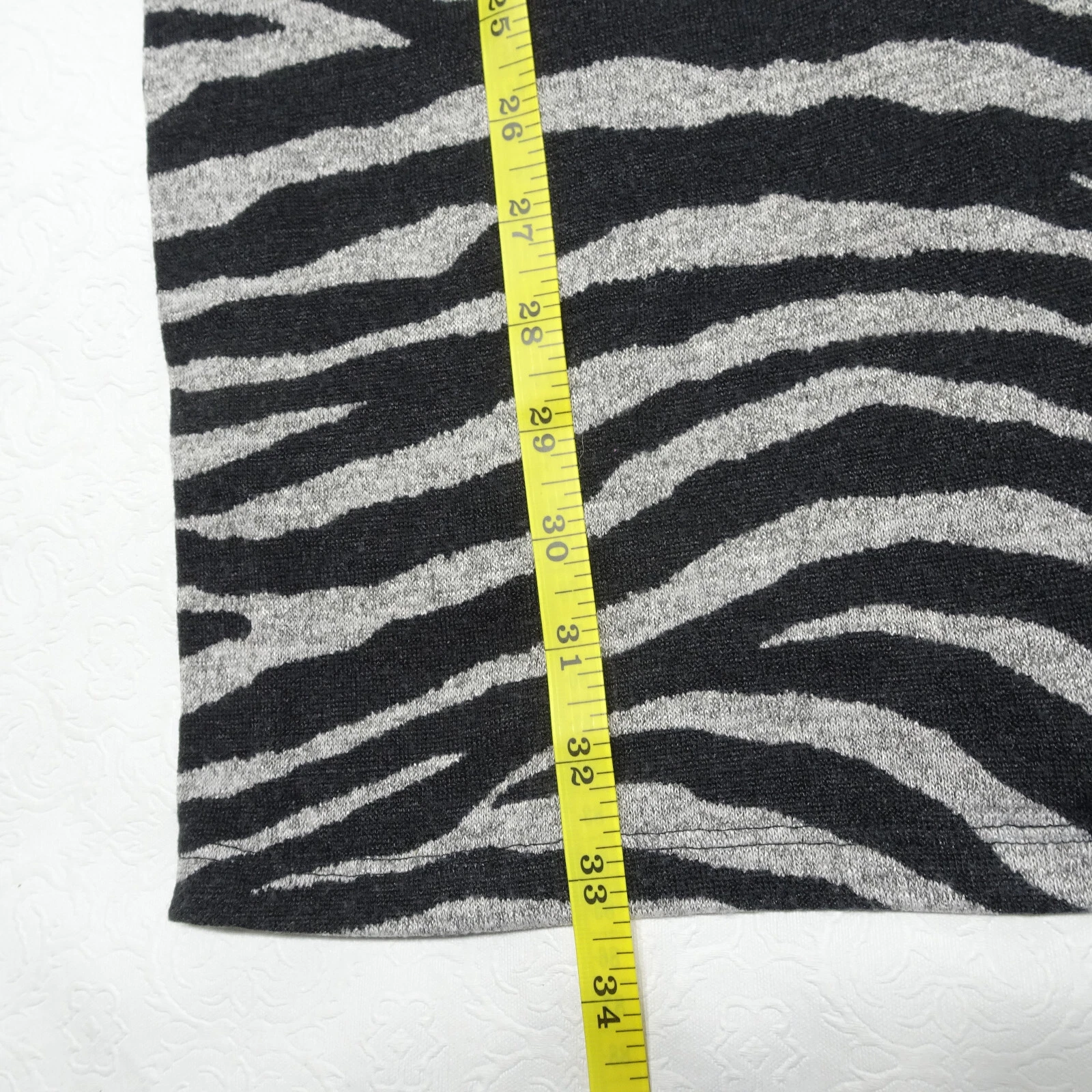 Abito maglione Michael Kors taglia M stampa zebrata scollo cappuccio maniche a 3 4