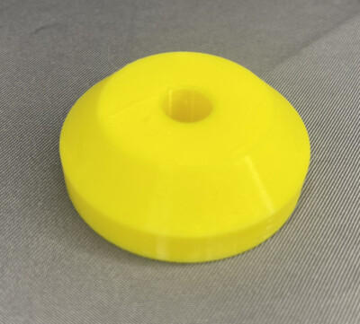 2 Pk Yellow Plastic Dome Turntable Adapter Inserts for 7  45rpm Vinyl Records