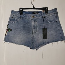 Ed Hardy Womens Jean Shorts Love Eternal NWT Size 28 AUTHENTIC