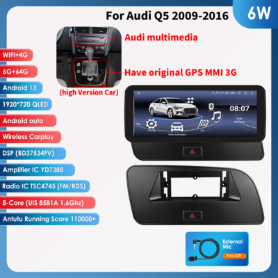 10.25'' 6+64GB For Audi Q5 MMI 2009-2016 Android WIFI Carplay Car Stereo DSP NAVI