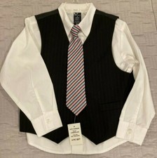 Nautica Boys' 3-Piece Vest Set with Dress Shirt, Tie, and Vest Size 6