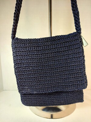 The Sak Navy Blue Crossbody Crocheted/Knitted Purse with  display picture 2