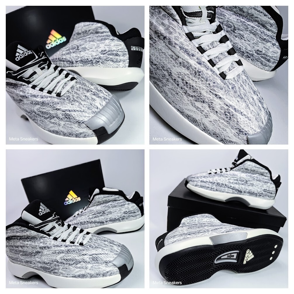 Adidas US 11.5 Men's Off White Black Silver Snakeskin Retro Crazy 1 - GY2405 NIB thumbnail 2