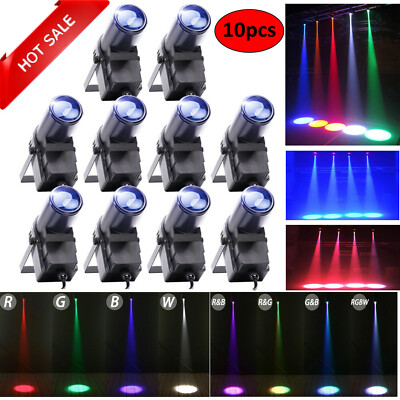 10PCS 30W RGBW Stage Lighting Color Mixing LED DMX Pinspot Light Club Party Show