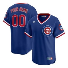 Custom Nike MLB Chicago Cubs Alternate Cooperstown Collection Royal Blue Jersey