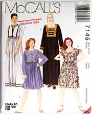 Vintage 1990s McCall's 7145 Caftan Muumuu Dress Pattern Size S 8 10 Uncut