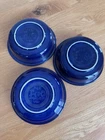 Vintage Homer Laughlin Fiestaware Set Of 3 Bowls Cobolt Blue 7"