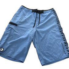 Maui Rippers Boardshorts Swim Surf Shorts Blue Cargo Pockets Men's 38 Hawaii
